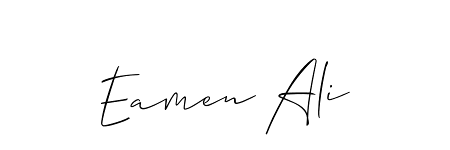 Eamen Ali stylish signature style. Best Handwritten Sign (Allison_Script) for my name. Handwritten Signature Collection Ideas for my name Eamen Ali. Eamen Ali signature style 2 images and pictures png