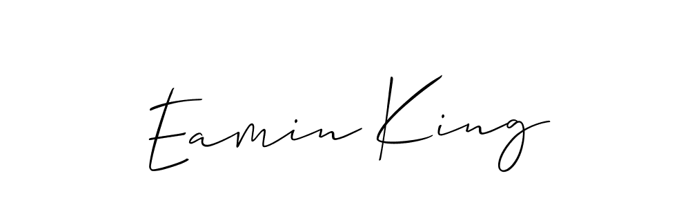 Use a signature maker to create a handwritten signature online. With this signature software, you can design (Allison_Script) your own signature for name Eamin King. Eamin King signature style 2 images and pictures png
