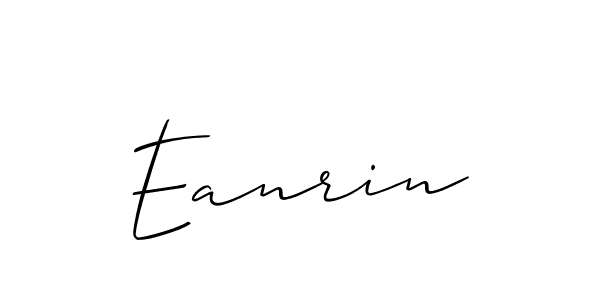 Use a signature maker to create a handwritten signature online. With this signature software, you can design (Allison_Script) your own signature for name Eanrin. Eanrin signature style 2 images and pictures png