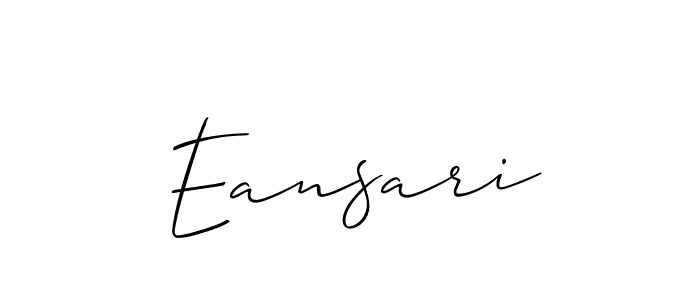 Allison_Script is a professional signature style that is perfect for those who want to add a touch of class to their signature. It is also a great choice for those who want to make their signature more unique. Get Eansari name to fancy signature for free. Eansari signature style 2 images and pictures png