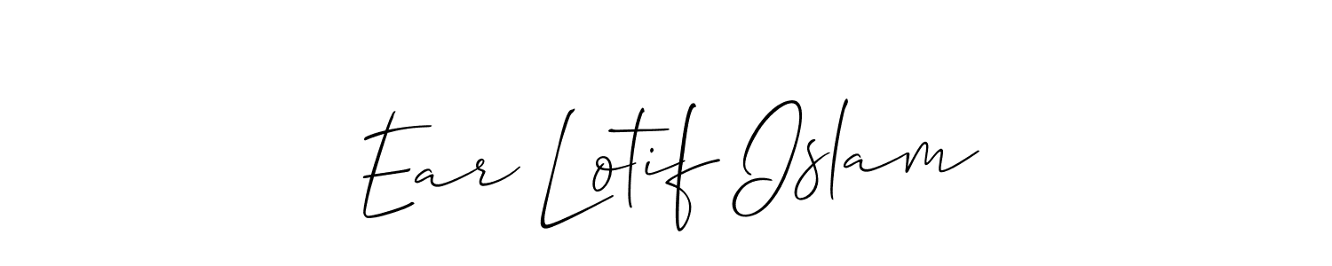 You should practise on your own different ways (Allison_Script) to write your name (Ear Lotif Islam) in signature. don't let someone else do it for you. Ear Lotif Islam signature style 2 images and pictures png