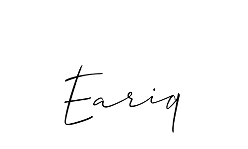 if you are searching for the best signature style for your name Eariq. so please give up your signature search. here we have designed multiple signature styles  using Allison_Script. Eariq signature style 2 images and pictures png
