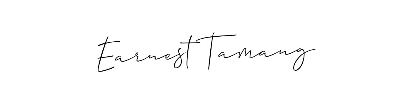 Earnest Tamang stylish signature style. Best Handwritten Sign (Allison_Script) for my name. Handwritten Signature Collection Ideas for my name Earnest Tamang. Earnest Tamang signature style 2 images and pictures png
