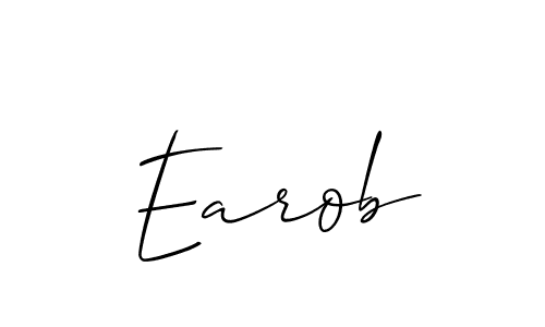 The best way (Allison_Script) to make a short signature is to pick only two or three words in your name. The name Earob include a total of six letters. For converting this name. Earob signature style 2 images and pictures png