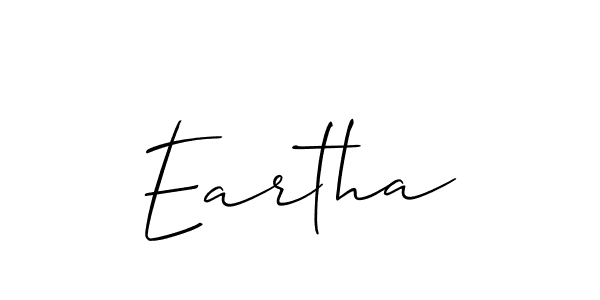 Create a beautiful signature design for name Eartha. With this signature (Allison_Script) fonts, you can make a handwritten signature for free. Eartha signature style 2 images and pictures png