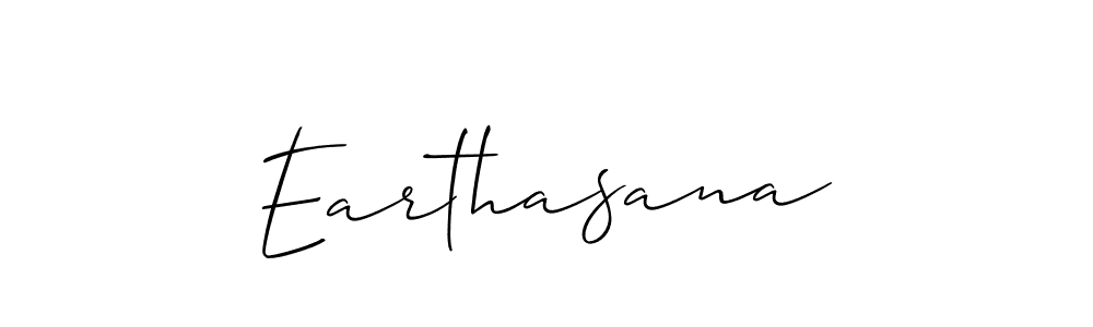 Allison_Script is a professional signature style that is perfect for those who want to add a touch of class to their signature. It is also a great choice for those who want to make their signature more unique. Get Earthasana name to fancy signature for free. Earthasana signature style 2 images and pictures png