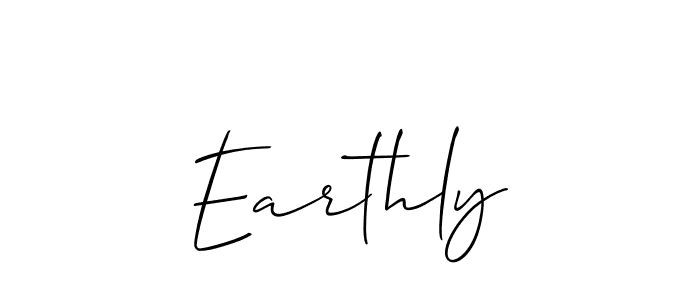 Create a beautiful signature design for name Earthly. With this signature (Allison_Script) fonts, you can make a handwritten signature for free. Earthly signature style 2 images and pictures png