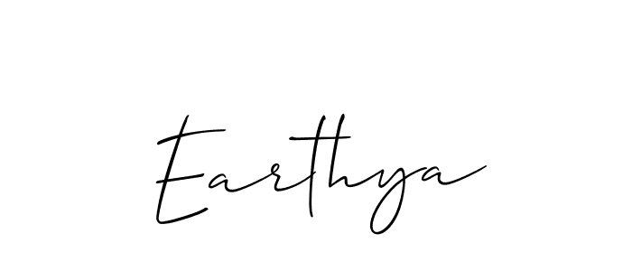 Make a beautiful signature design for name Earthya. With this signature (Allison_Script) style, you can create a handwritten signature for free. Earthya signature style 2 images and pictures png