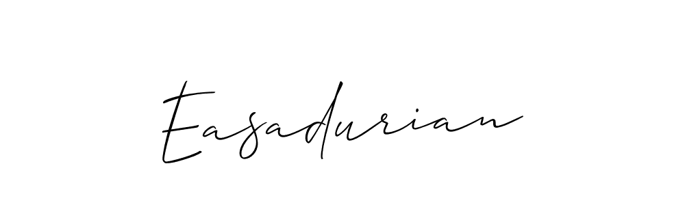 It looks lik you need a new signature style for name Easadurian. Design unique handwritten (Allison_Script) signature with our free signature maker in just a few clicks. Easadurian signature style 2 images and pictures png