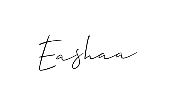 Create a beautiful signature design for name Eashaa. With this signature (Allison_Script) fonts, you can make a handwritten signature for free. Eashaa signature style 2 images and pictures png