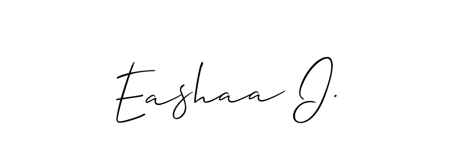 if you are searching for the best signature style for your name Eashaa I.. so please give up your signature search. here we have designed multiple signature styles  using Allison_Script. Eashaa I. signature style 2 images and pictures png
