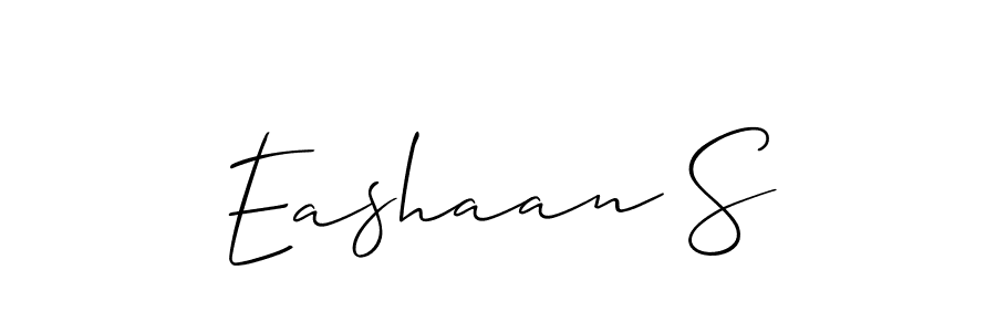 You can use this online signature creator to create a handwritten signature for the name Eashaan S. This is the best online autograph maker. Eashaan S signature style 2 images and pictures png