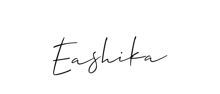 The best way (Allison_Script) to make a short signature is to pick only two or three words in your name. The name Eashika include a total of six letters. For converting this name. Eashika signature style 2 images and pictures png