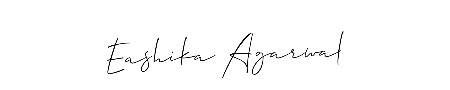 How to make Eashika Agarwal name signature. Use Allison_Script style for creating short signs online. This is the latest handwritten sign. Eashika Agarwal signature style 2 images and pictures png