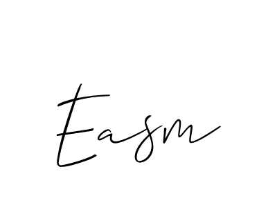 Use a signature maker to create a handwritten signature online. With this signature software, you can design (Allison_Script) your own signature for name Easm. Easm signature style 2 images and pictures png