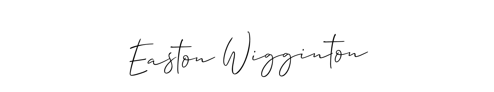 How to make Easton Wigginton name signature. Use Allison_Script style for creating short signs online. This is the latest handwritten sign. Easton Wigginton signature style 2 images and pictures png