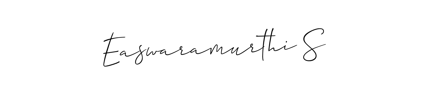 if you are searching for the best signature style for your name Easwaramurthi S. so please give up your signature search. here we have designed multiple signature styles  using Allison_Script. Easwaramurthi S signature style 2 images and pictures png