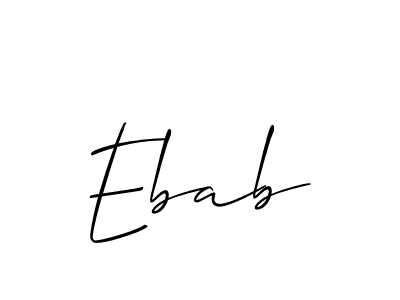 Also You can easily find your signature by using the search form. We will create Ebab name handwritten signature images for you free of cost using Allison_Script sign style. Ebab signature style 2 images and pictures png