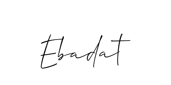 Allison_Script is a professional signature style that is perfect for those who want to add a touch of class to their signature. It is also a great choice for those who want to make their signature more unique. Get Ebadat name to fancy signature for free. Ebadat signature style 2 images and pictures png