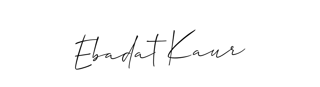 Make a beautiful signature design for name Ebadat Kaur. With this signature (Allison_Script) style, you can create a handwritten signature for free. Ebadat Kaur signature style 2 images and pictures png