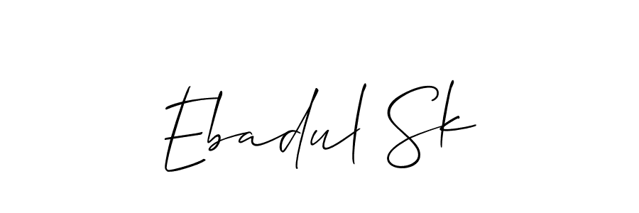 Make a short Ebadul Sk signature style. Manage your documents anywhere anytime using Allison_Script. Create and add eSignatures, submit forms, share and send files easily. Ebadul Sk signature style 2 images and pictures png