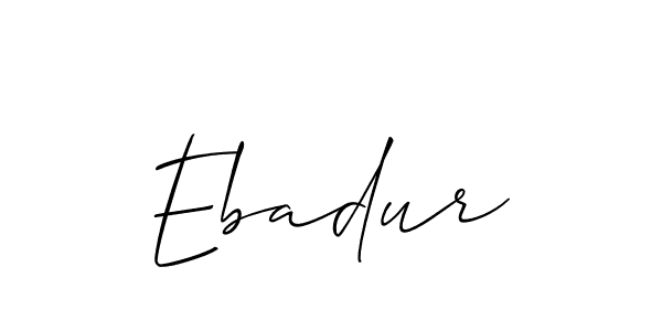 You should practise on your own different ways (Allison_Script) to write your name (Ebadur) in signature. don't let someone else do it for you. Ebadur signature style 2 images and pictures png