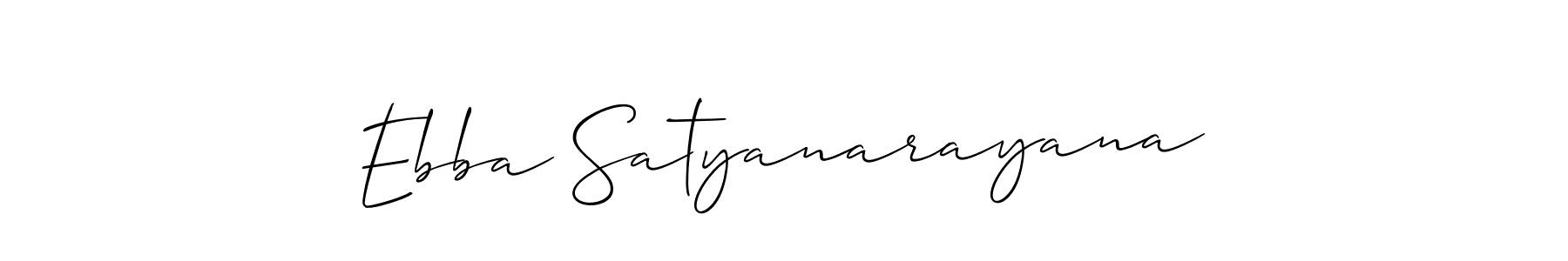 Also we have Ebba Satyanarayana name is the best signature style. Create professional handwritten signature collection using Allison_Script autograph style. Ebba Satyanarayana signature style 2 images and pictures png