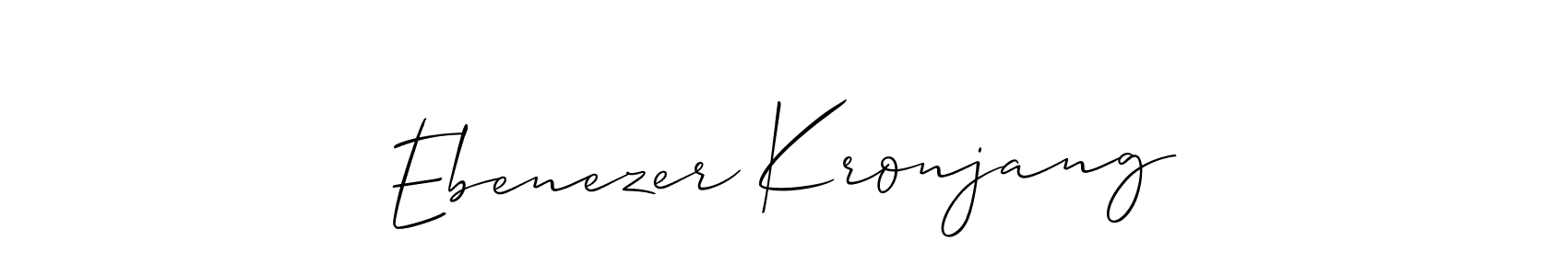 Allison_Script is a professional signature style that is perfect for those who want to add a touch of class to their signature. It is also a great choice for those who want to make their signature more unique. Get Ebenezer Kronjang name to fancy signature for free. Ebenezer Kronjang signature style 2 images and pictures png