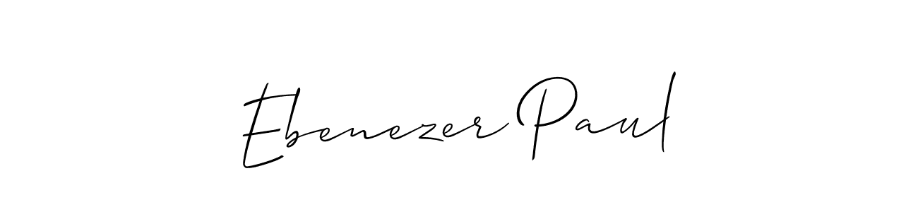 How to make Ebenezer Paul name signature. Use Allison_Script style for creating short signs online. This is the latest handwritten sign. Ebenezer Paul signature style 2 images and pictures png