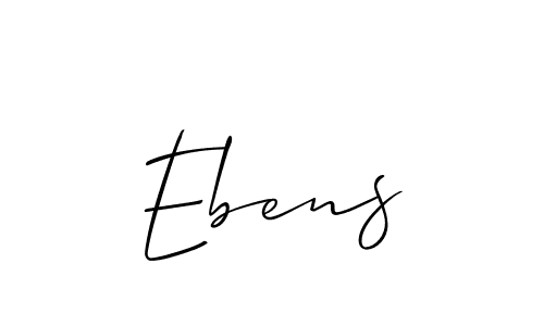 Make a beautiful signature design for name Ebens. With this signature (Allison_Script) style, you can create a handwritten signature for free. Ebens signature style 2 images and pictures png