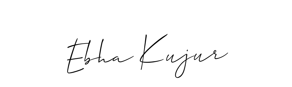 Allison_Script is a professional signature style that is perfect for those who want to add a touch of class to their signature. It is also a great choice for those who want to make their signature more unique. Get Ebha Kujur name to fancy signature for free. Ebha Kujur signature style 2 images and pictures png