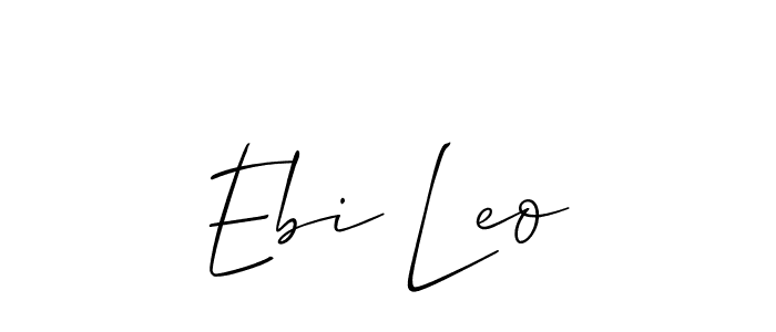 Create a beautiful signature design for name Ebi Leo. With this signature (Allison_Script) fonts, you can make a handwritten signature for free. Ebi Leo signature style 2 images and pictures png