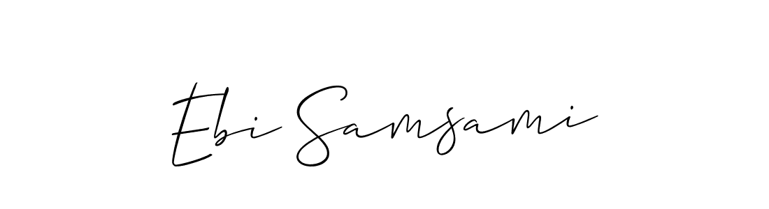 Ebi Samsami stylish signature style. Best Handwritten Sign (Allison_Script) for my name. Handwritten Signature Collection Ideas for my name Ebi Samsami. Ebi Samsami signature style 2 images and pictures png