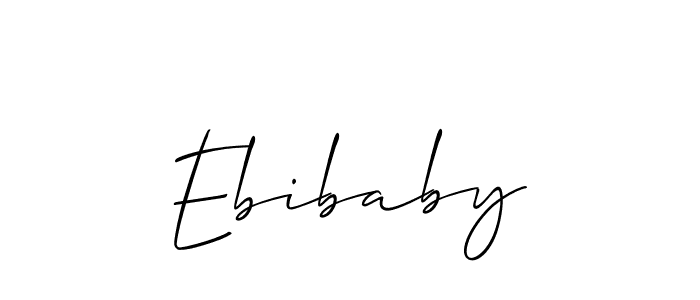 Allison_Script is a professional signature style that is perfect for those who want to add a touch of class to their signature. It is also a great choice for those who want to make their signature more unique. Get Ebibaby name to fancy signature for free. Ebibaby signature style 2 images and pictures png