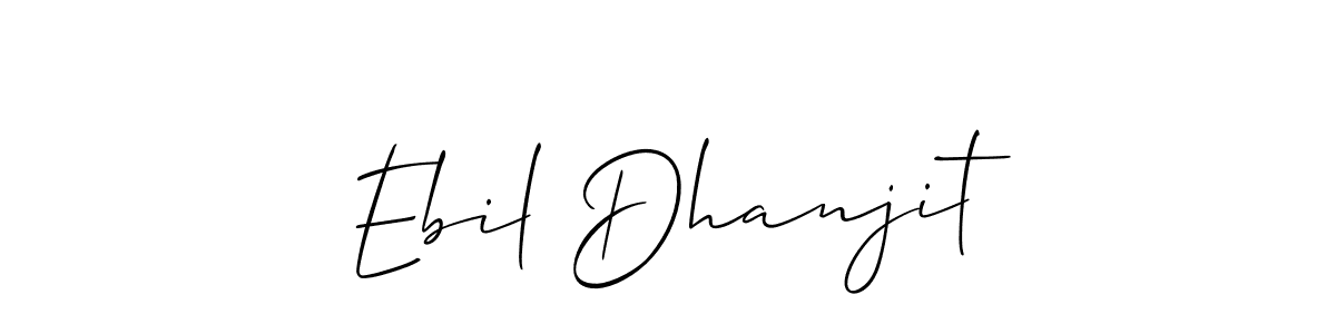 Create a beautiful signature design for name Ebil Dhanjit. With this signature (Allison_Script) fonts, you can make a handwritten signature for free. Ebil Dhanjit signature style 2 images and pictures png
