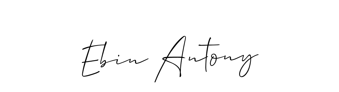 Similarly Allison_Script is the best handwritten signature design. Signature creator online .You can use it as an online autograph creator for name Ebin Antony. Ebin Antony signature style 2 images and pictures png