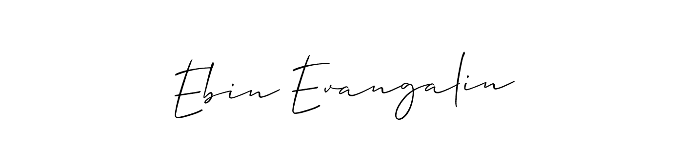 Make a beautiful signature design for name Ebin Evangalin. With this signature (Allison_Script) style, you can create a handwritten signature for free. Ebin Evangalin signature style 2 images and pictures png