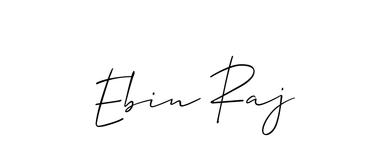The best way (Allison_Script) to make a short signature is to pick only two or three words in your name. The name Ebin Raj include a total of six letters. For converting this name. Ebin Raj signature style 2 images and pictures png