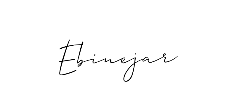 Create a beautiful signature design for name Ebinejar. With this signature (Allison_Script) fonts, you can make a handwritten signature for free. Ebinejar signature style 2 images and pictures png