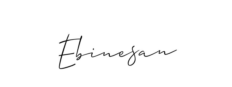 How to make Ebinesan name signature. Use Allison_Script style for creating short signs online. This is the latest handwritten sign. Ebinesan signature style 2 images and pictures png