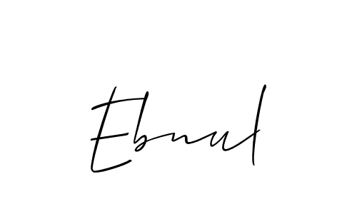 How to make Ebnul signature? Allison_Script is a professional autograph style. Create handwritten signature for Ebnul name. Ebnul signature style 2 images and pictures png