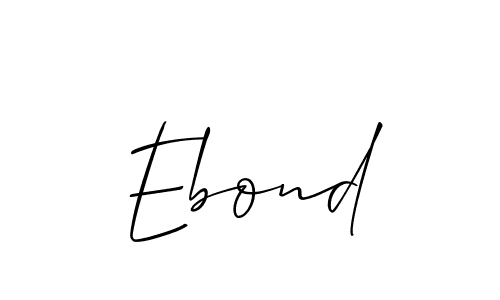 Also we have Ebond name is the best signature style. Create professional handwritten signature collection using Allison_Script autograph style. Ebond signature style 2 images and pictures png