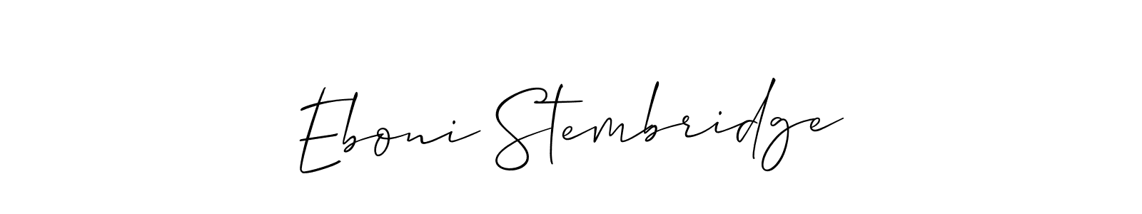You should practise on your own different ways (Allison_Script) to write your name (Eboni Stembridge) in signature. don't let someone else do it for you. Eboni Stembridge signature style 2 images and pictures png