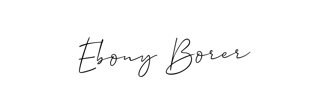 Make a beautiful signature design for name Ebony Borer. With this signature (Allison_Script) style, you can create a handwritten signature for free. Ebony Borer signature style 2 images and pictures png