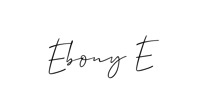 How to make Ebony E name signature. Use Allison_Script style for creating short signs online. This is the latest handwritten sign. Ebony E signature style 2 images and pictures png