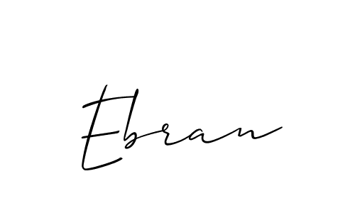 Use a signature maker to create a handwritten signature online. With this signature software, you can design (Allison_Script) your own signature for name Ebran. Ebran signature style 2 images and pictures png