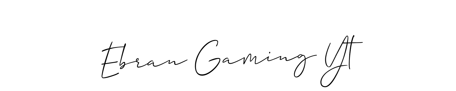 Similarly Allison_Script is the best handwritten signature design. Signature creator online .You can use it as an online autograph creator for name Ebran Gaming Yt. Ebran Gaming Yt signature style 2 images and pictures png