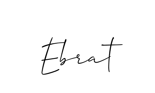 Make a beautiful signature design for name Ebrat. With this signature (Allison_Script) style, you can create a handwritten signature for free. Ebrat signature style 2 images and pictures png