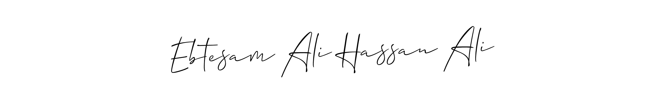 This is the best signature style for the Ebtesam Ali Hassan Ali name. Also you like these signature font (Allison_Script). Mix name signature. Ebtesam Ali Hassan Ali signature style 2 images and pictures png