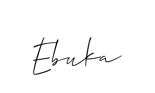 Design your own signature with our free online signature maker. With this signature software, you can create a handwritten (Allison_Script) signature for name Ebuka. Ebuka signature style 2 images and pictures png